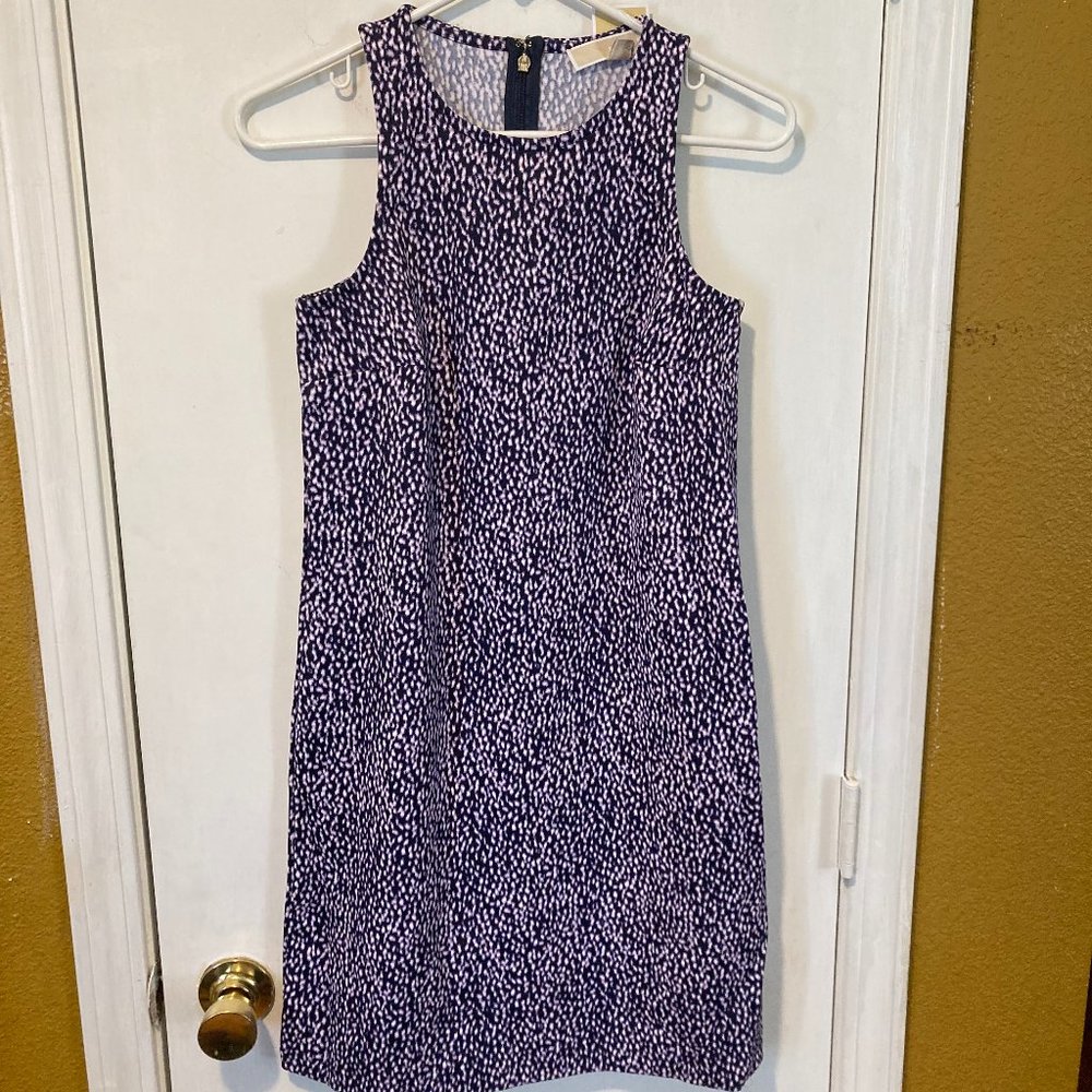 Michael Kors women's size XS dark lavender animal print super stretch tank dress